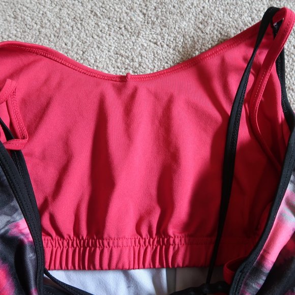 Champion Work Out Tank Top Built in Bra Printed Straps Athletic Sporty C - Picture 6 of 11